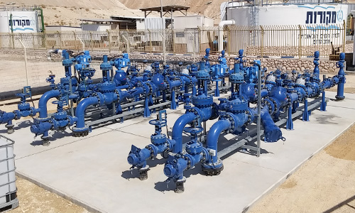 High pressure reduction system for water supply in the Dead Sea Region